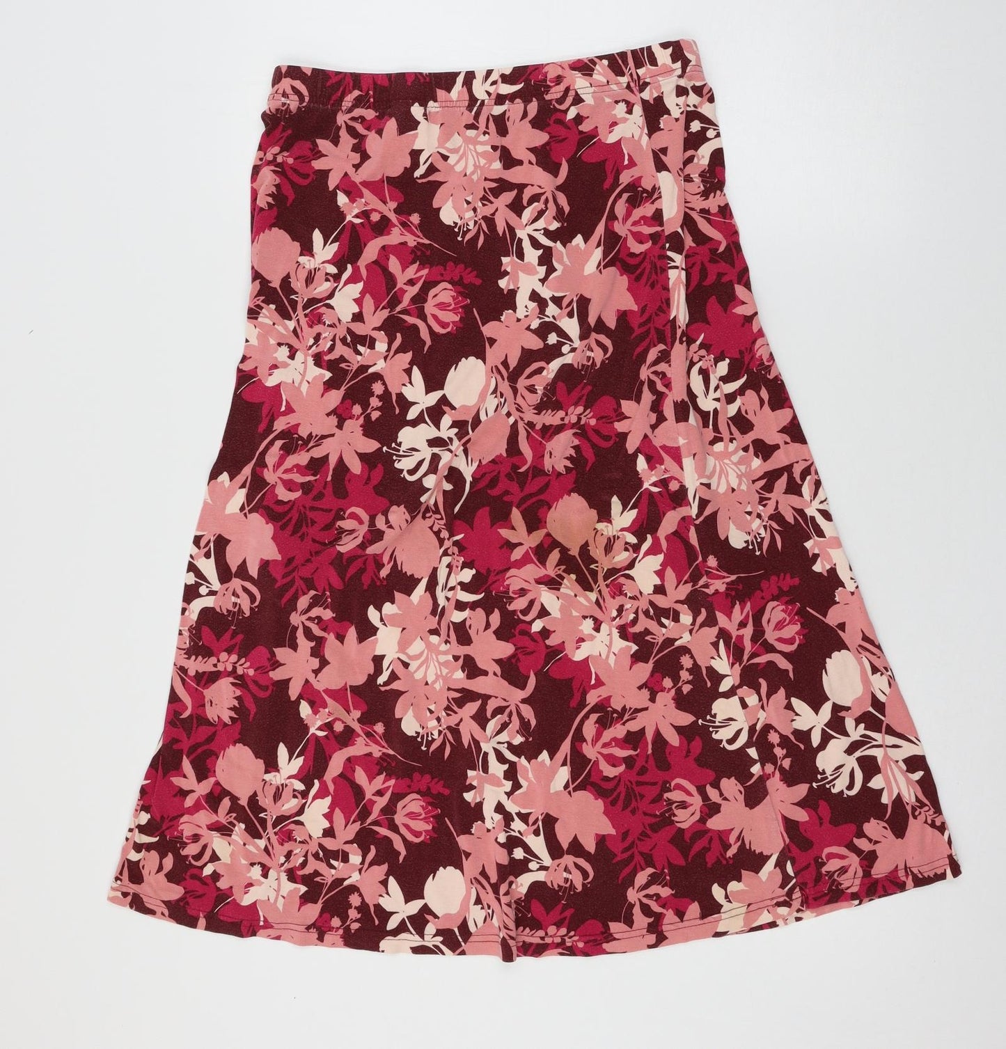 Damart Womens Pink Geometric Jersey Flare Skirt Size 30 in