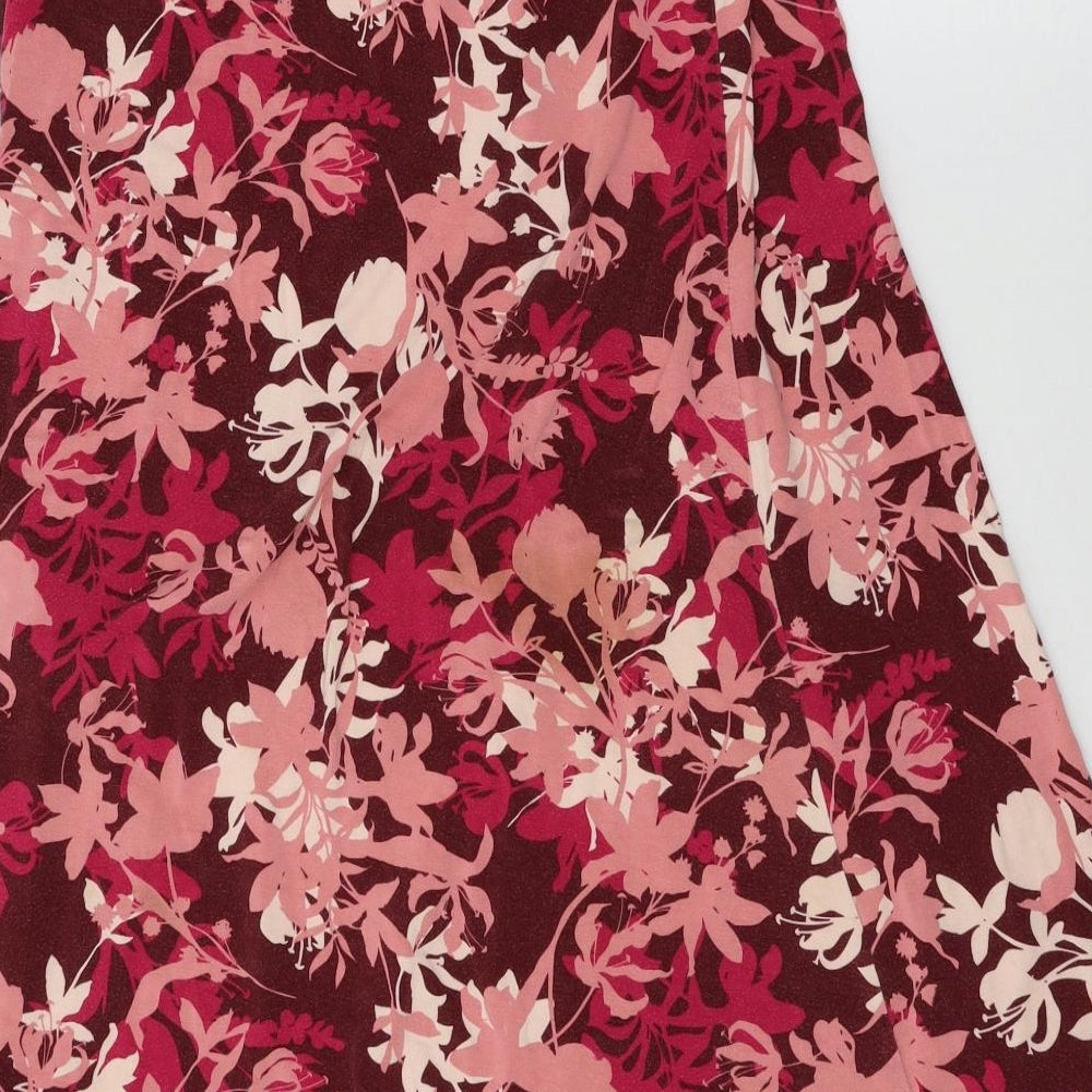 Damart Womens Pink Geometric Jersey Flare Skirt Size 30 in
