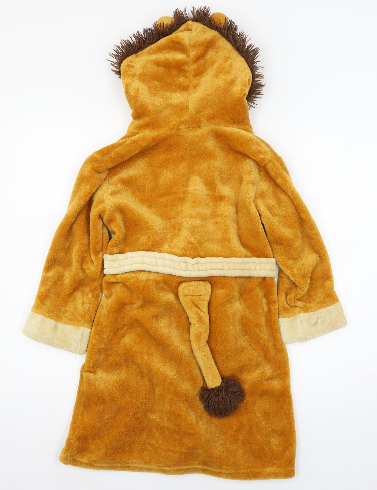 Mini Kidz Boys Yellow Solid Microfibre  Robe Size 5-6 Years  - Lion