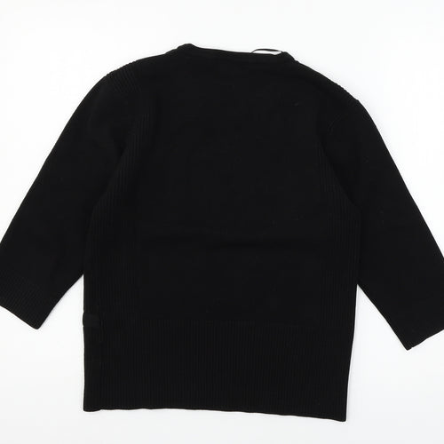Paramour Womens Black  Knit Pullover Jumper Size XL