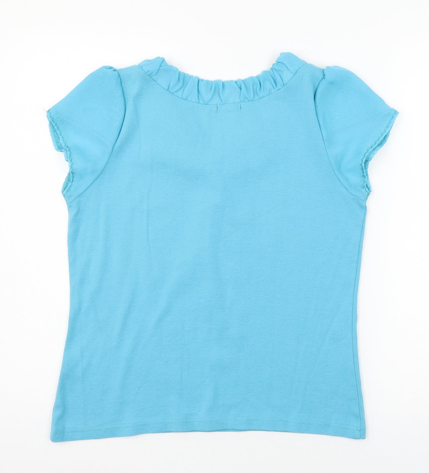 text Womens Blue  Jersey Basic T-Shirt Size L