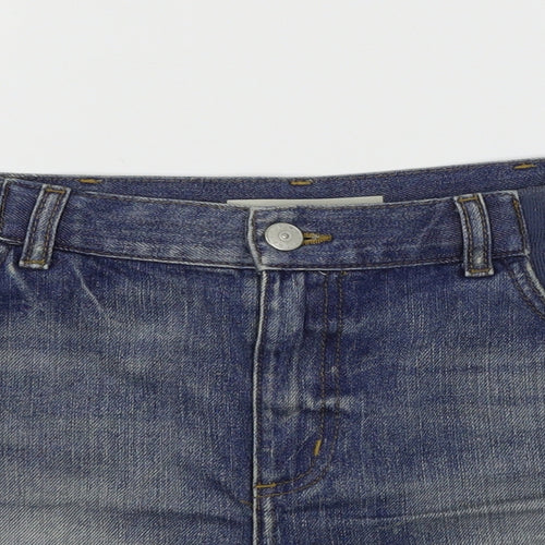 Topshop Womens Blue  Denim Hot Pants Shorts Size 14