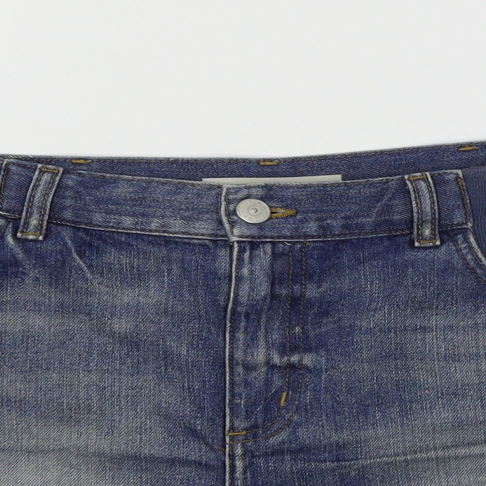 Topshop Womens Blue  Denim Hot Pants Shorts Size 14