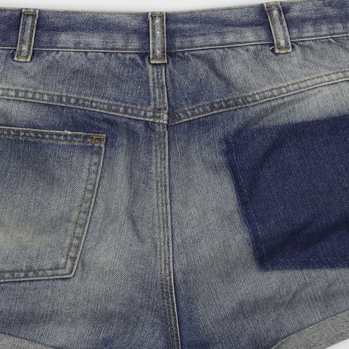 Topshop Womens Blue  Denim Hot Pants Shorts Size 14