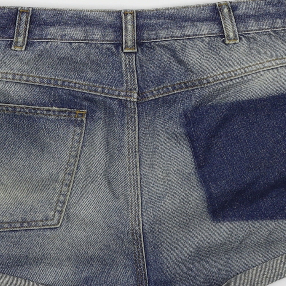 Topshop Womens Blue  Denim Hot Pants Shorts Size 14