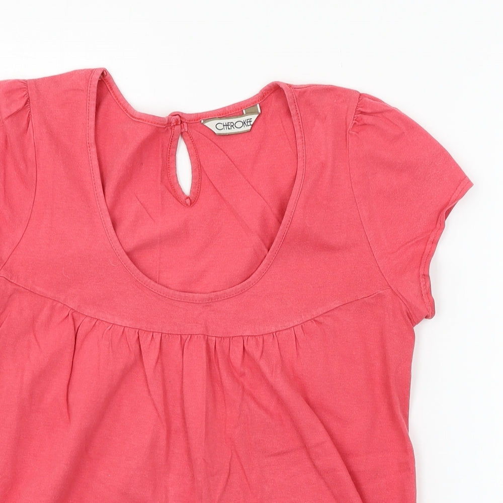 Cherokee Womens Pink  Jersey Basic T-Shirt Size 10
