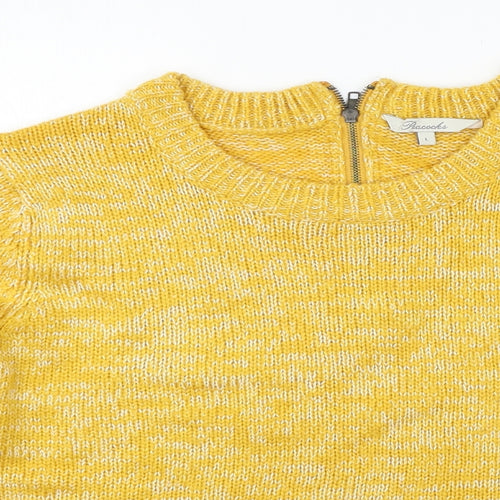 Peacocks Womens Yellow  Knit Pullover Jumper Size L