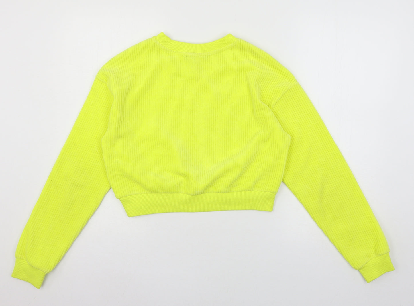 FOREVER 21 Womens Yellow  Jersey Pullover Sweatshirt Size S