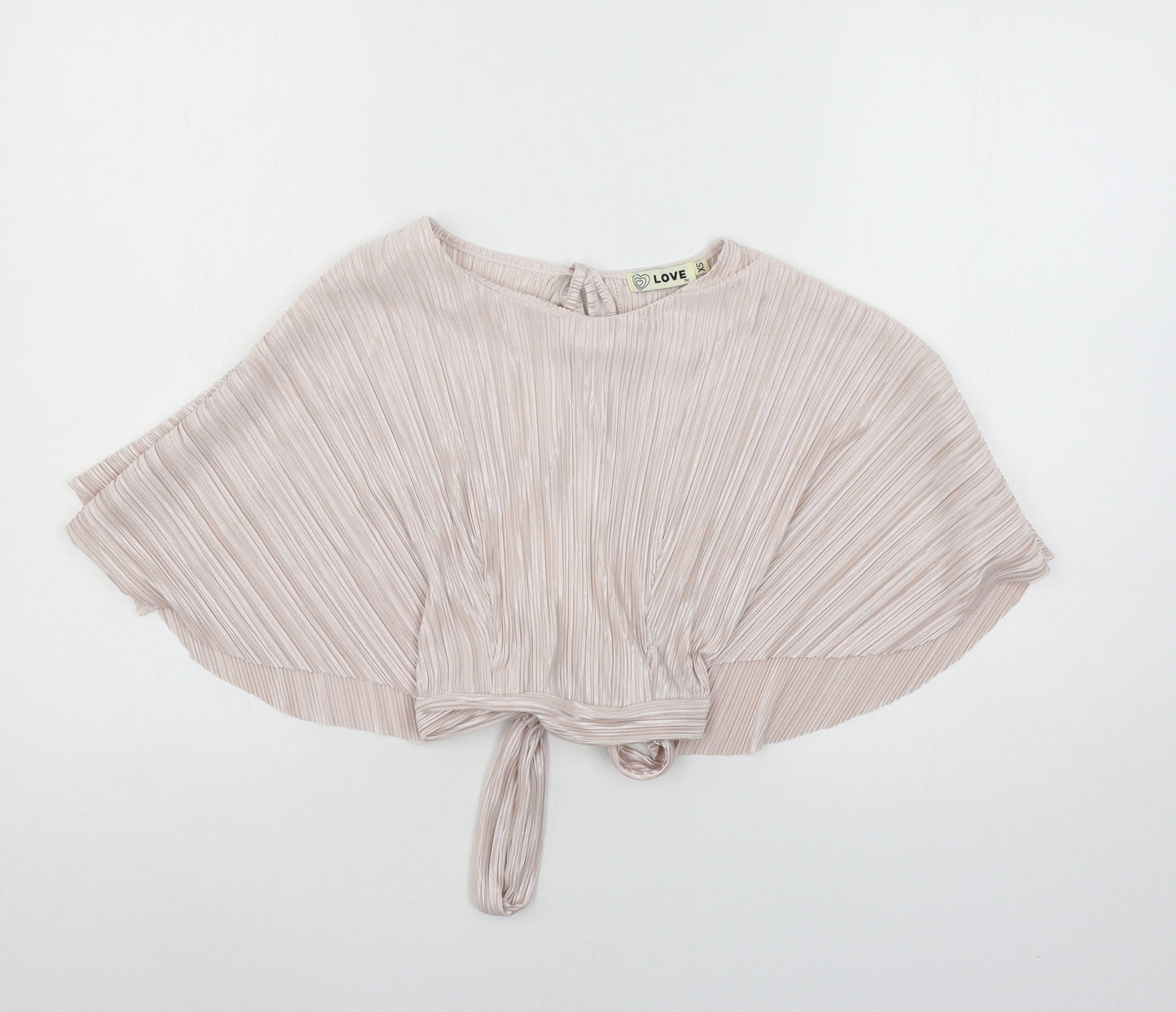 Love  Womens Pink  Satin Basic Blouse Size XS