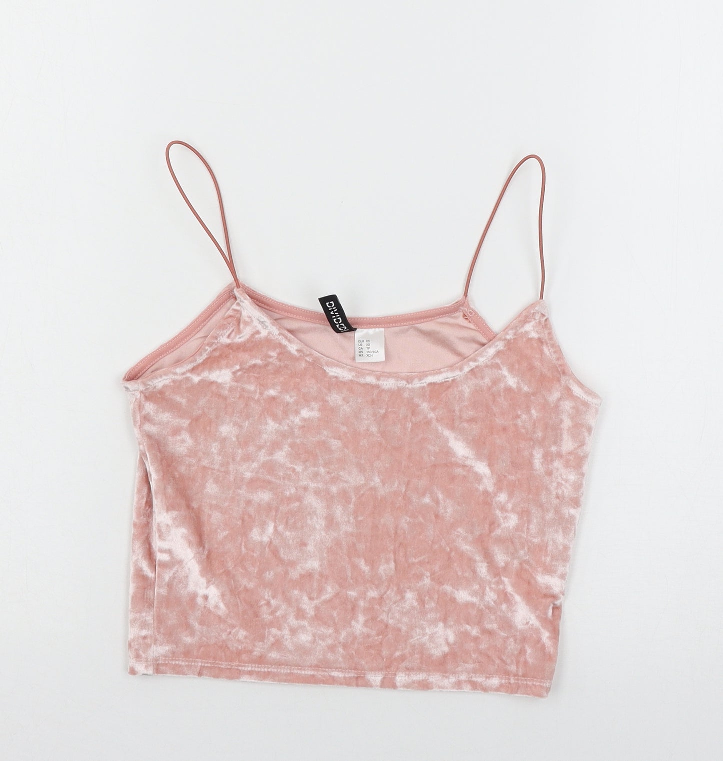 Divided Womens Pink  Velour Basic Tank Size XS