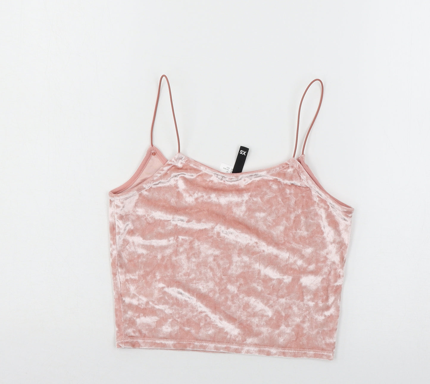 Divided Womens Pink  Velour Basic Tank Size XS