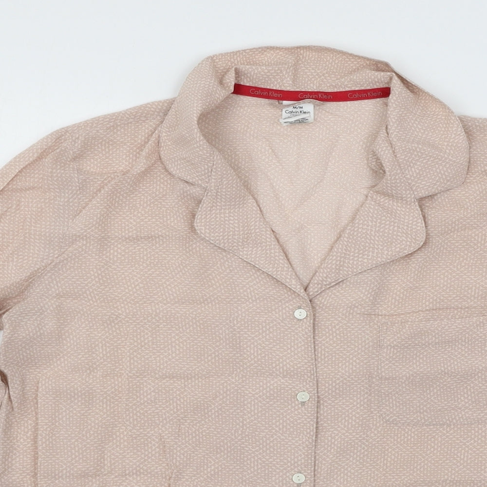 Calvin Klein Womens Pink Geometric  Top Pyjama Top Size M