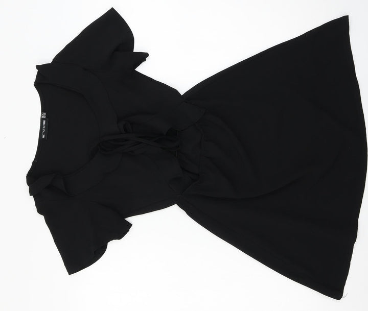 PRETTYLITTLETHING Womens Black   T-Shirt Dress  Size 4