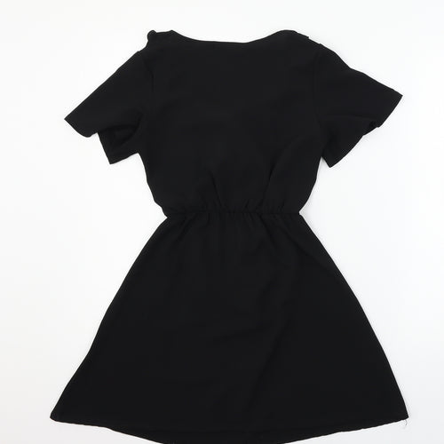 PRETTYLITTLETHING Womens Black   T-Shirt Dress  Size 4