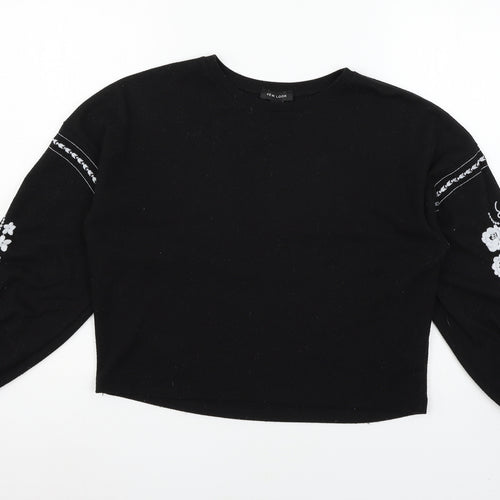 New Look Womens Black  Jersey Pullover Sweatshirt Size S
