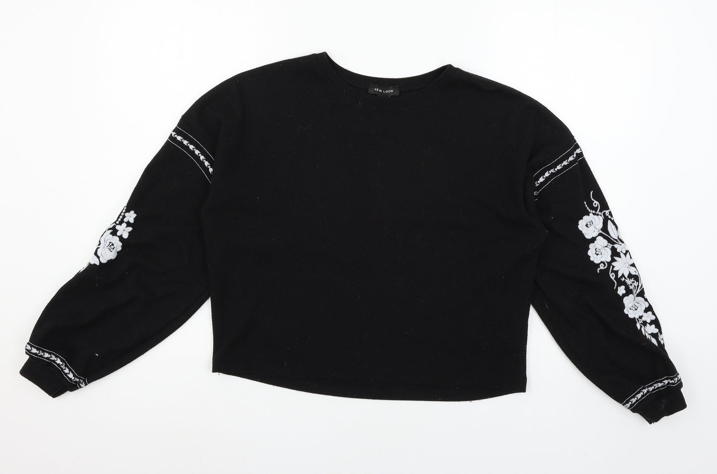 New Look Womens Black  Jersey Pullover Sweatshirt Size S