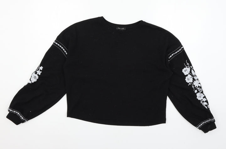 New Look Womens Black  Jersey Pullover Sweatshirt Size S