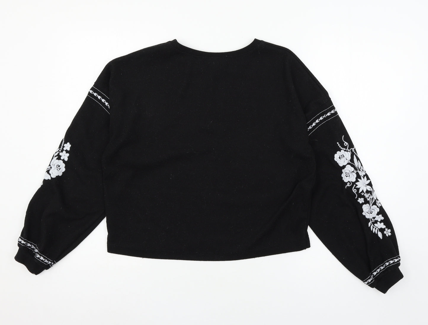 New Look Womens Black  Jersey Pullover Sweatshirt Size S