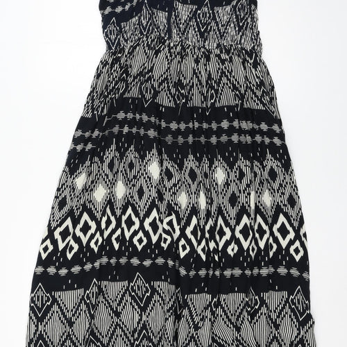 Boohoo Womens Blue Geometric  Tank Dress  Size 12
