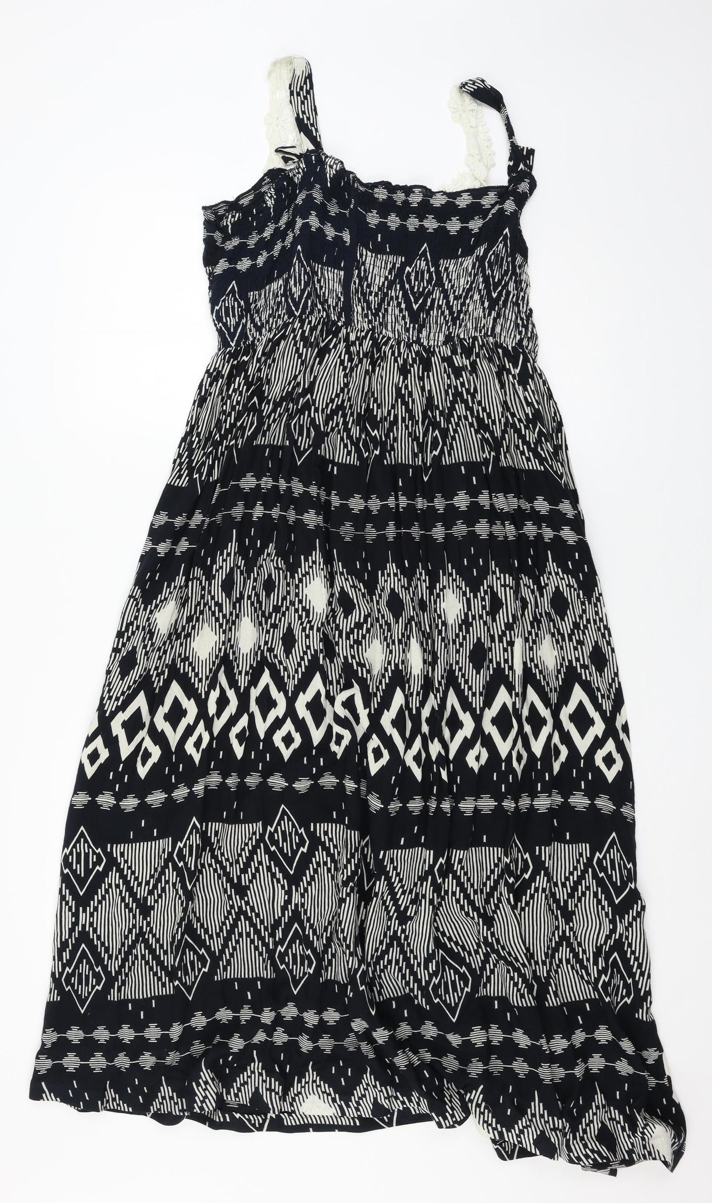 Boohoo Womens Blue Geometric  Tank Dress  Size 12
