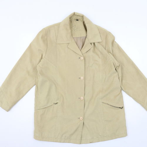 Klass Womens Beige   Pea Coat Coat Size 14