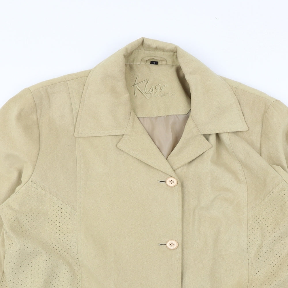 Klass Womens Beige   Pea Coat Coat Size 14