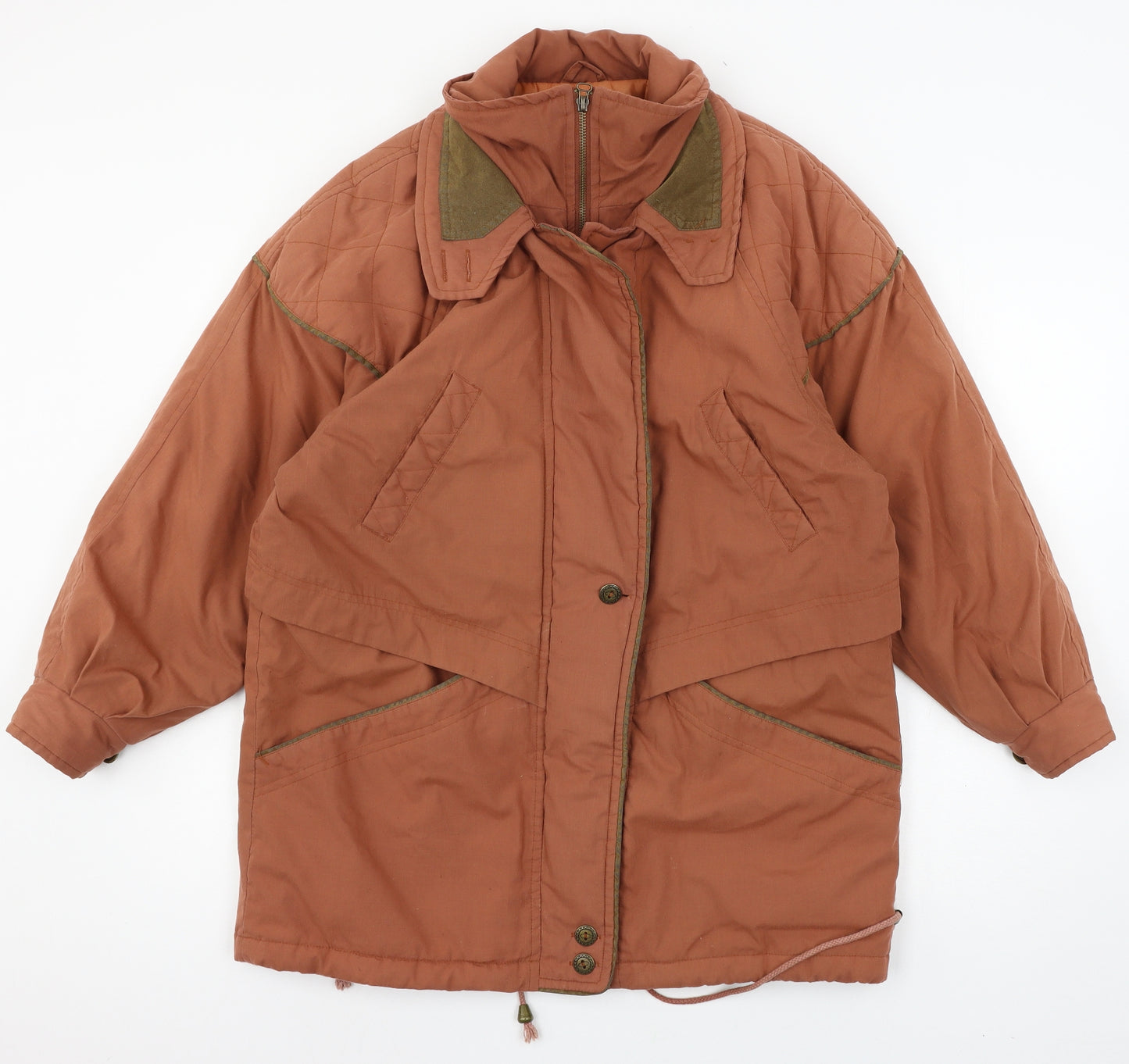 Casual Club Womens Orange   Parka Coat Size 10
