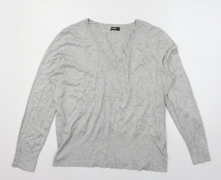 F&F Womens Grey Knit Pullover Jumper Size 18