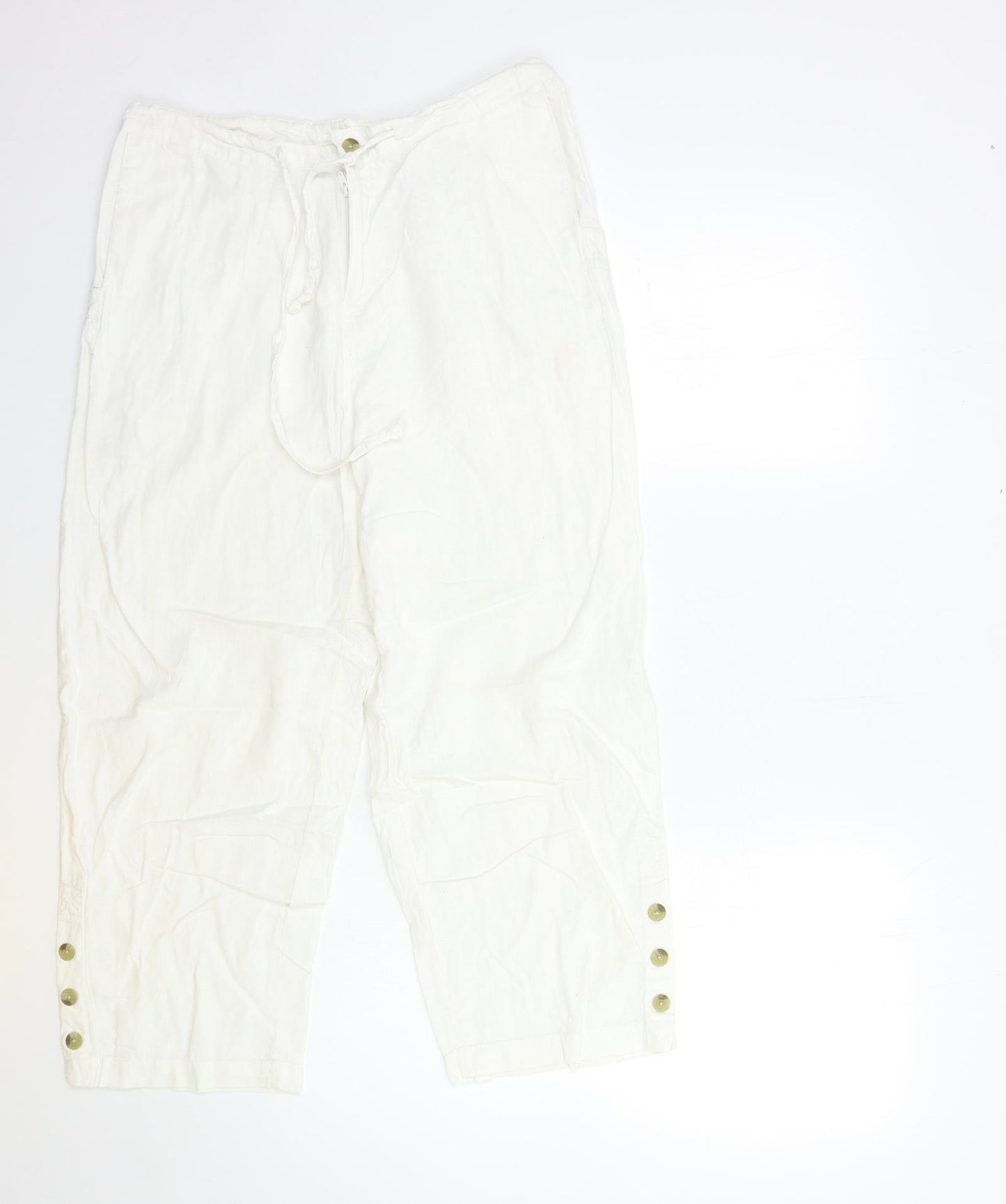 Preworn Womens White   Cropped Trousers Size 28 in L21 in