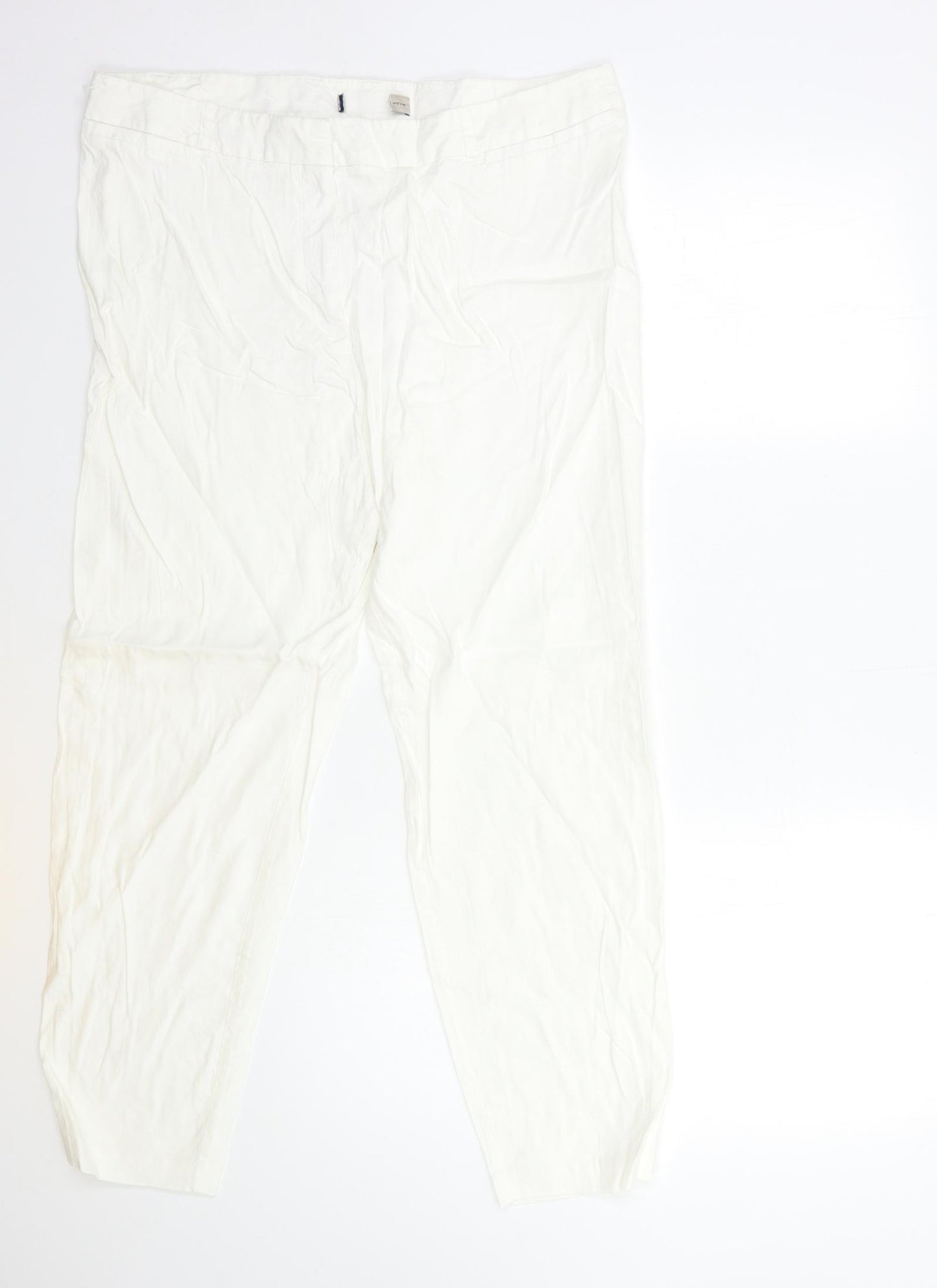 Marks and Spencer Womens White   Trousers  Size 28 in L25 in