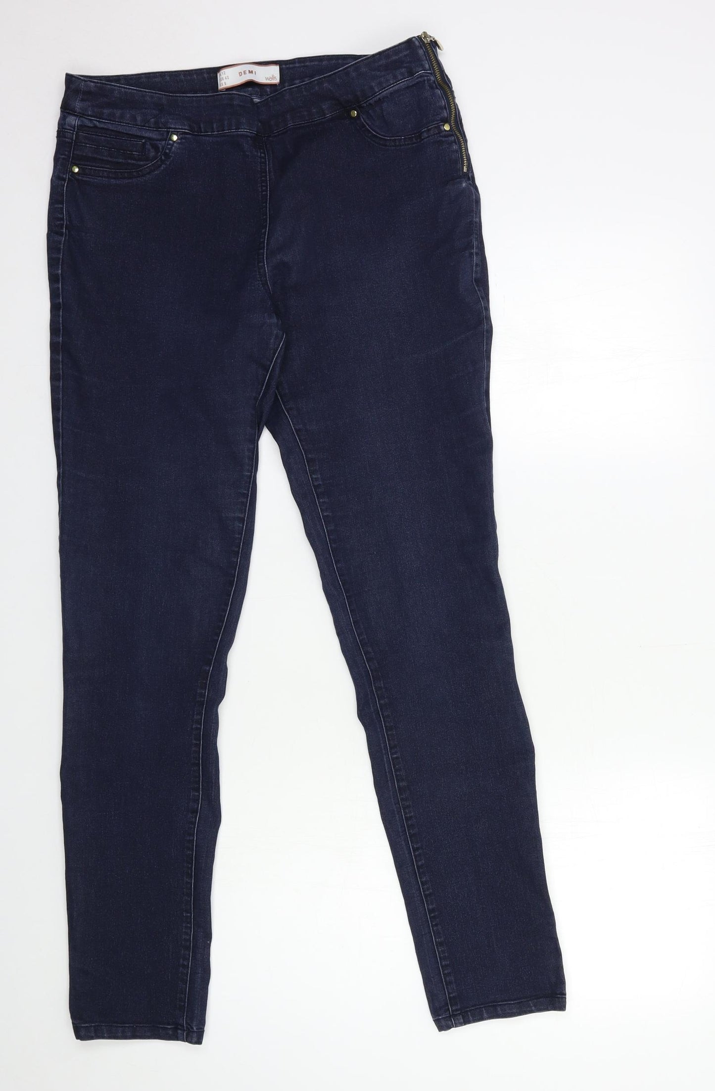 Wallis Womens Blue  Denim Skinny Jeans Size 12 L30 in