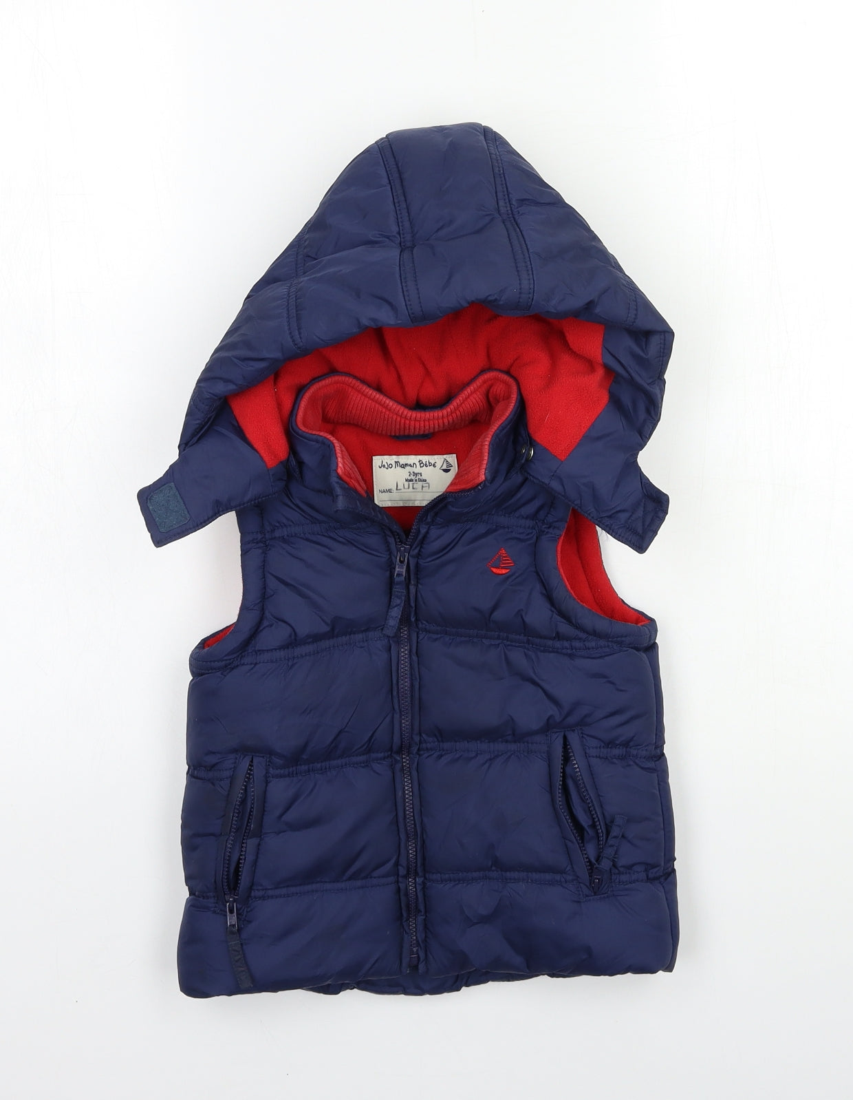 JoJo Maman Bébé Boys Blue   Gilet Jacket Size 2-3 Years