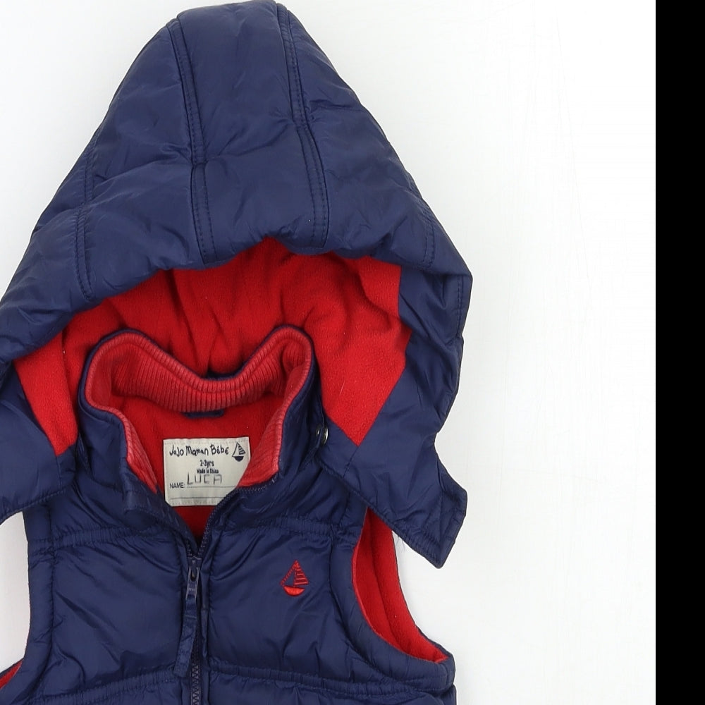 JoJo Maman Bébé Boys Blue   Gilet Jacket Size 2-3 Years