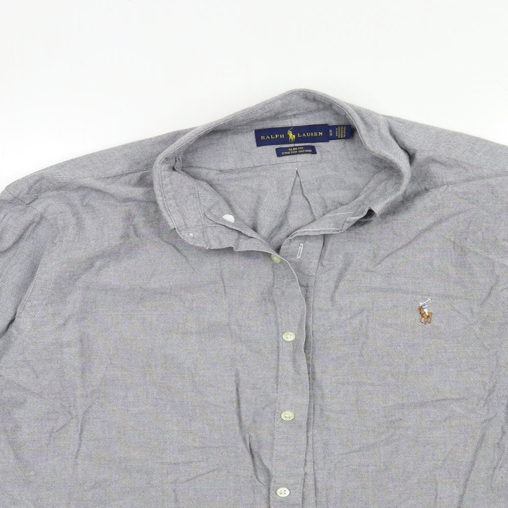 Ralph Lauren Mens Grey    Dress Shirt Size XL