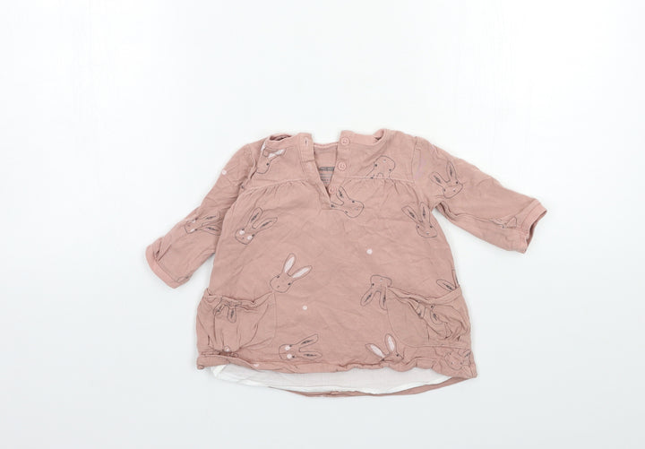 mamas & papas Baby Pink Basic T-Shirt Size 3-6 Months