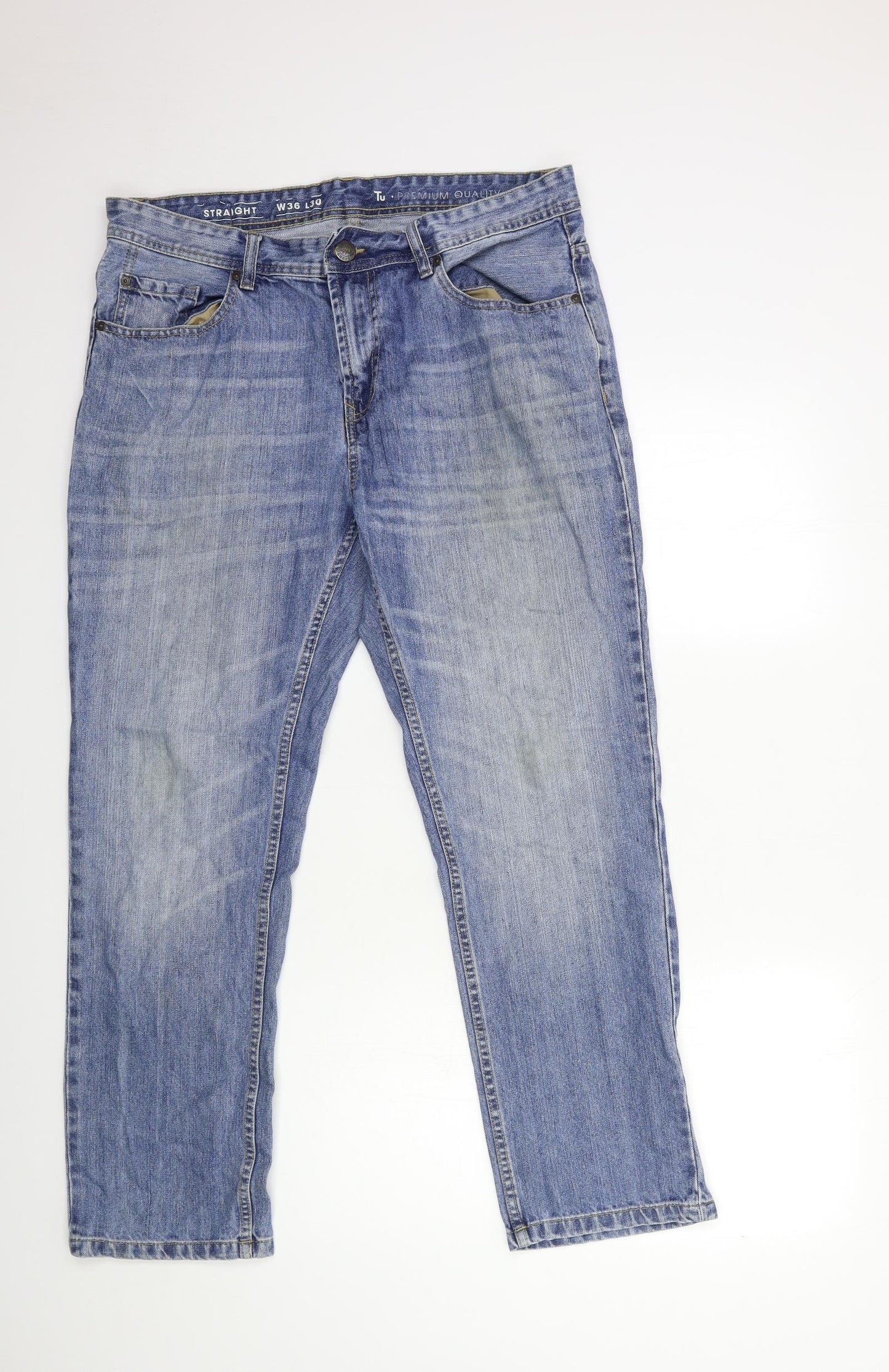 TU Mens Blue  Denim Straight Jeans Size 36 in L30 in