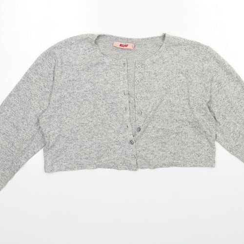 Misspap Womens Grey  Knit Cardigan Jumper Size 10