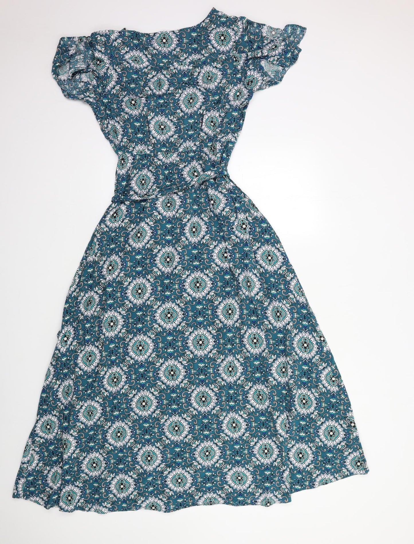 Apricot Womens Blue Floral  Fit & Flare  Size 10