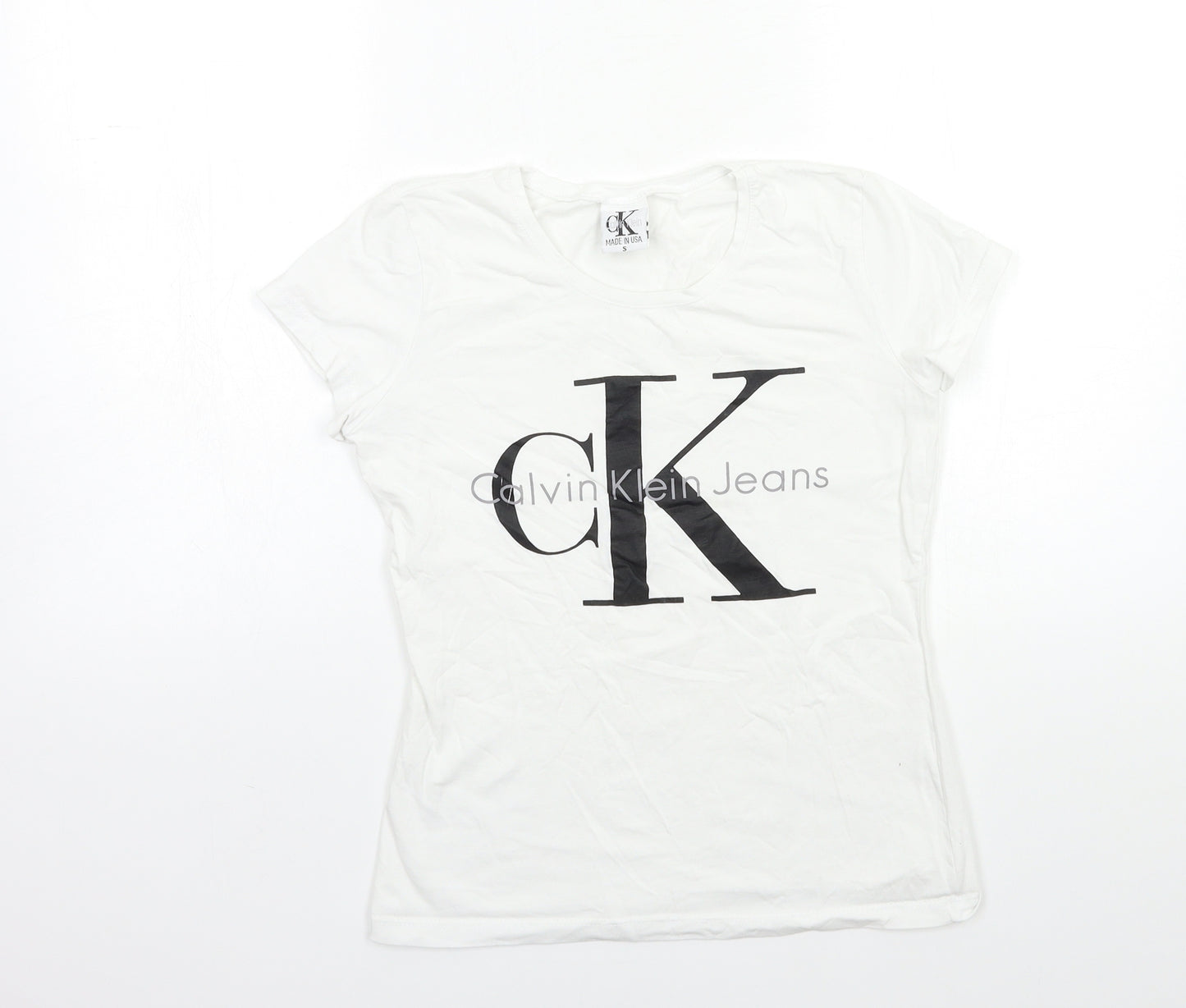 Calvin Klein Womens White   Basic T-Shirt Size S