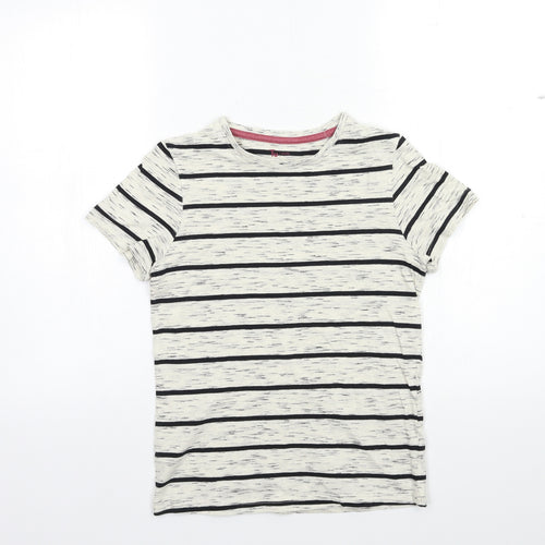 TU Boys Beige Striped  Basic T-Shirt Size 10 Years