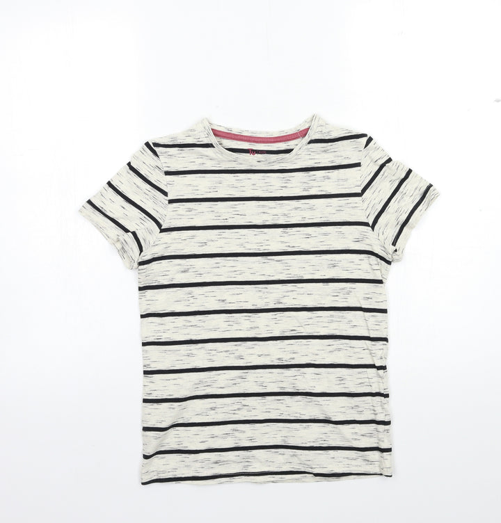 TU Boys Beige Striped  Basic T-Shirt Size 10 Years