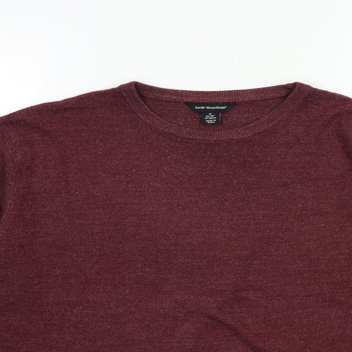 Cedar Wood State Mens Red  Knit Pullover Jumper Size M