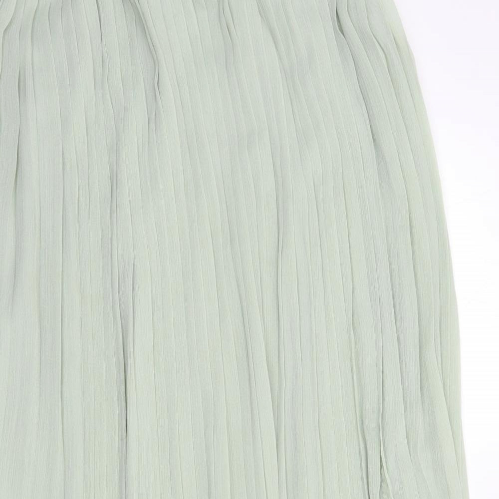 H&M Womens Green   Pleated Skirt Size M