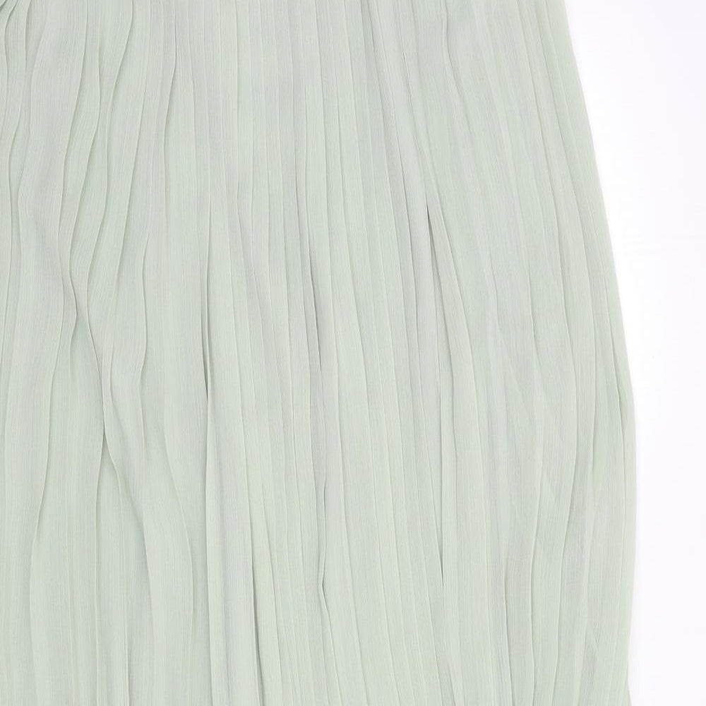 H&M Womens Green   Pleated Skirt Size M