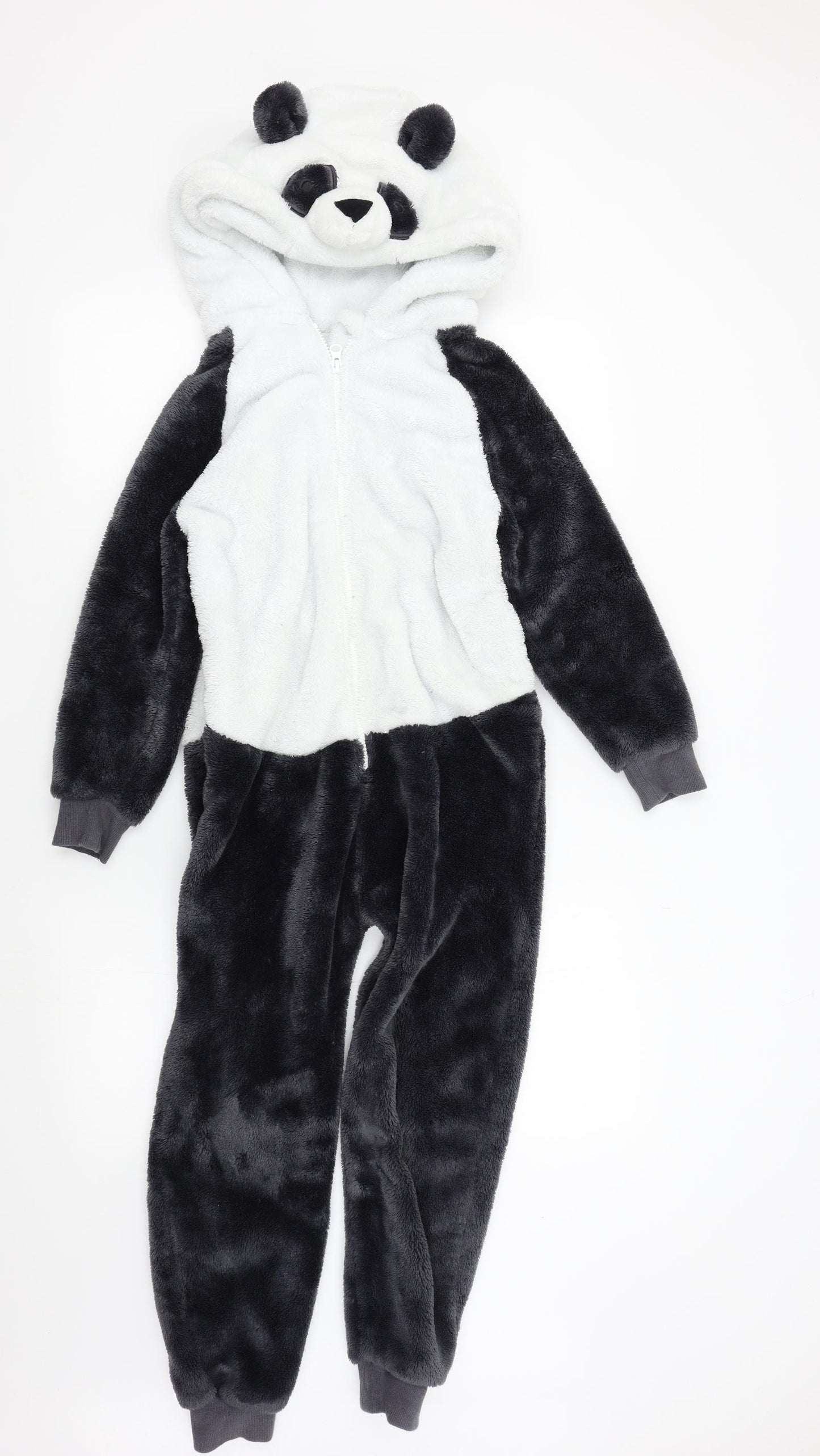 NEXT Girls Black Solid Fleece  One Piece Size 9 Years  - Panda