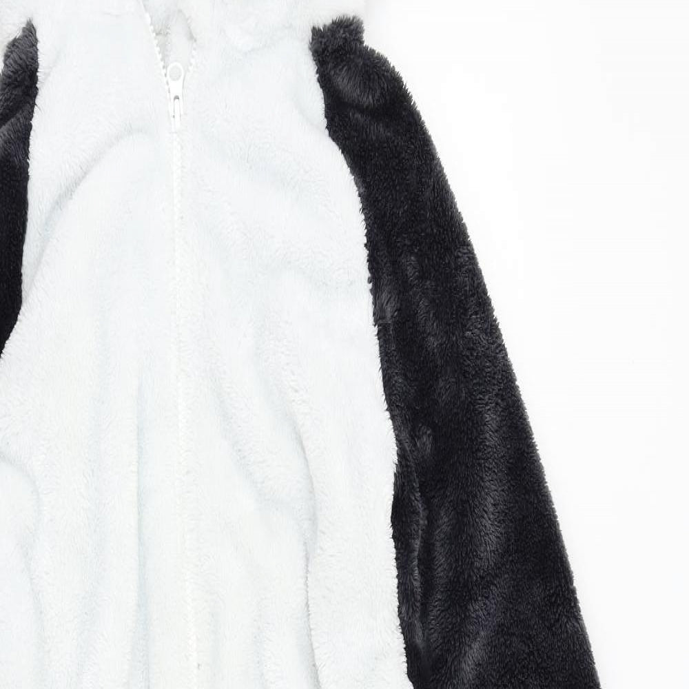 NEXT Girls Black Solid Fleece  One Piece Size 9 Years  - Panda