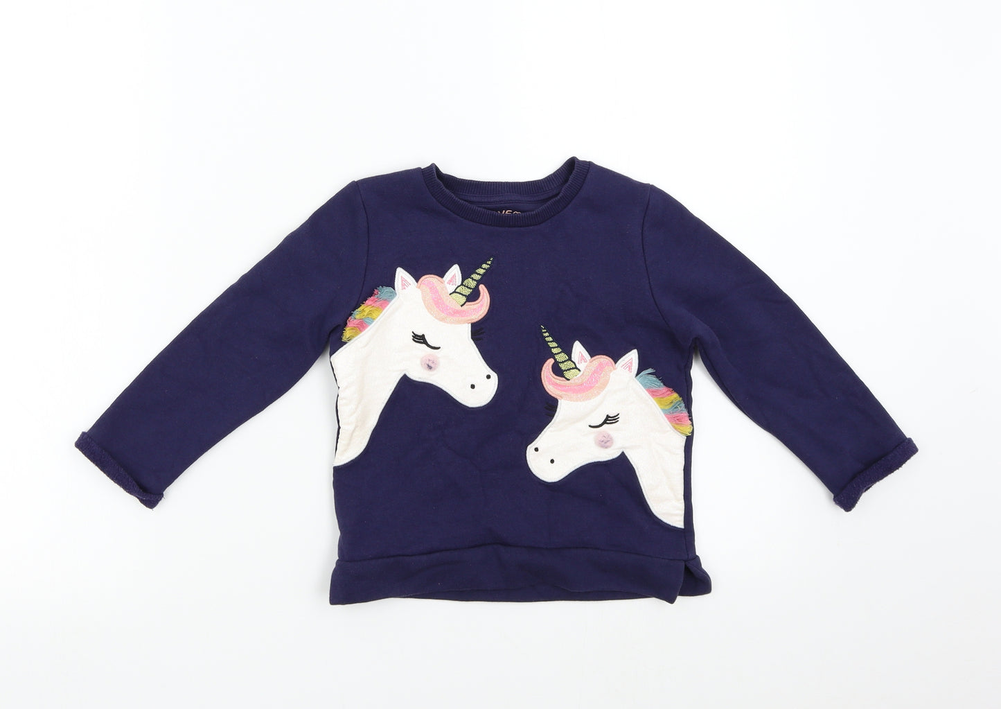 F&F Girls Blue   Pullover Sweatshirt Size 3-4 Years  - Unicorns