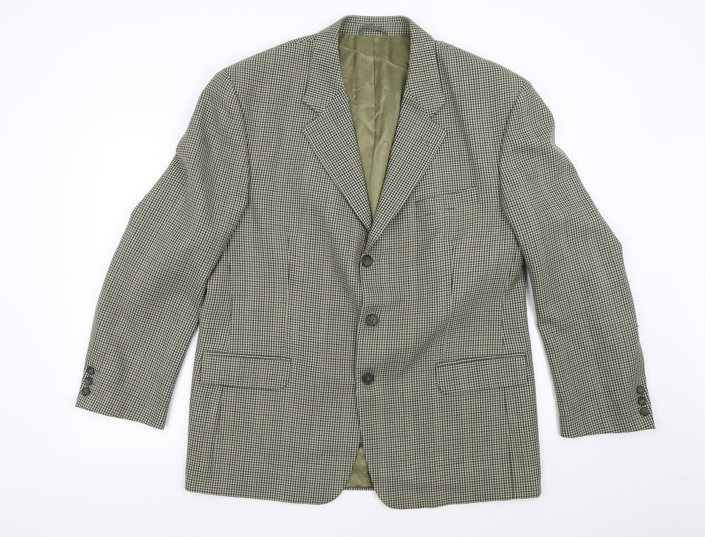 West Lake Mens Green Houndstooth  Jacket Blazer Size 44