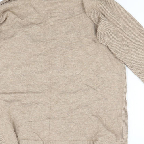 BM Collection Womens Beige  Knit Cardigan Jumper Size M