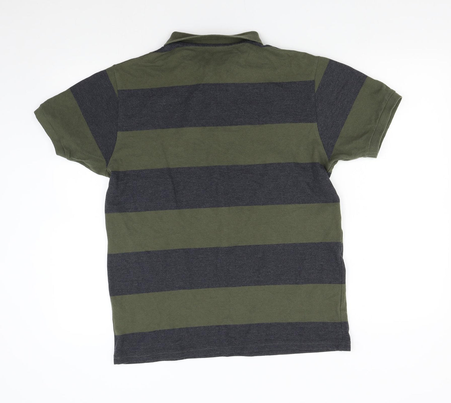 Primark Mens Green Striped   Polo Size M